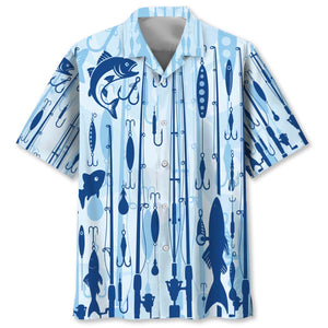 Fishing Blue Hawaiian Shirt