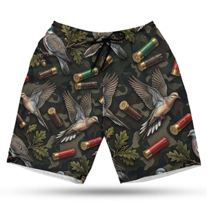 Vintage Wild Dove Hunting Camouflage Black Hawaiian Shirt