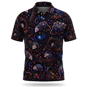 Midnight Opossum Neon Men Polo Shirt