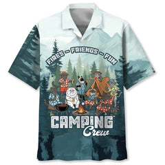 Friends, Fires, Fun Camping Crew Cat Breeds Hawaiian Shirt