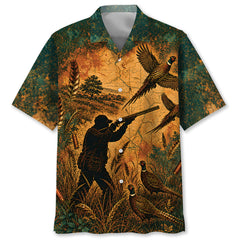 Vintage Pheasant Hunter Distressed Hawaiian Shirt
