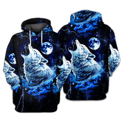Mystical Wolf Howing Art All Over Print Shirt