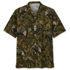 Opossum Hex Camo Hawaiian Shirt