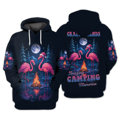 Crazy Friends Camping Memories Flamingo Christmas All Over Print Shirt