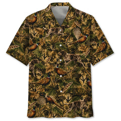 Pheasant Hunting Hex Camo Hawaiian Shirt