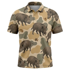 Feral Hog Camouflage Men Polo Shirt