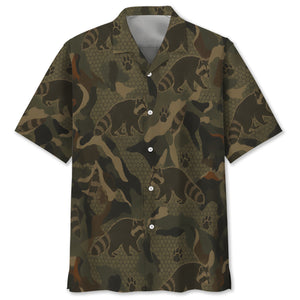 Raccoon Hunting Hawaiian Shirt