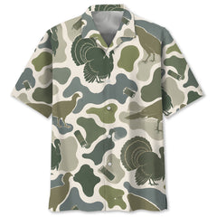Turkey Camouflage Hunting Funny Pattern Hawaiian Shirt