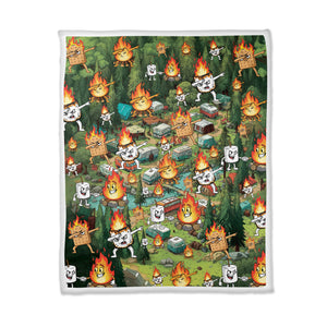Burnt Marshmallow Camping Fleece Blanket Collection
