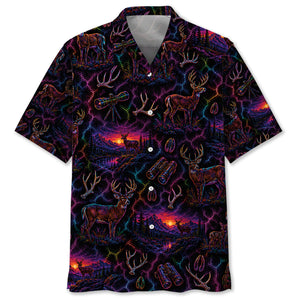 Midnight Deer Neon Hawaiian Shirt