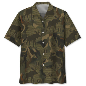 Moose Hunting Hawaiian Shirt