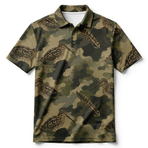 Snipe Camouflage Graphic Pattern Men Polo Shirt