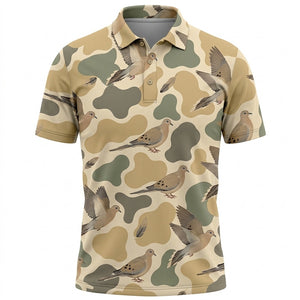 Hunting Mourning Dove Camouflage Men Polo Shirt