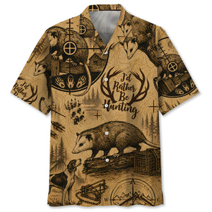 Opossum I'd Rather be Hunting Hawaiian Shirt