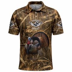 Wild Turkey Hunting Camouflage Polo For Men Shirt