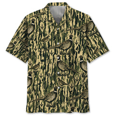 Pheasant Stripe Camouflage Hawaiian Shirt