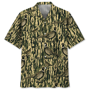 Pheasant Stripe Camouflage Hawaiian Shirt