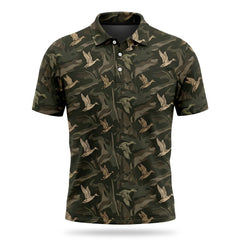 Vintage Camo Duck Hunting Polo Men Shirt