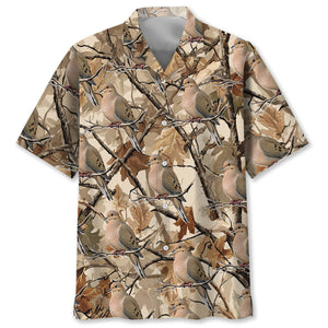 Camo Tree Branches Morning Dove Hawaiian Shirt