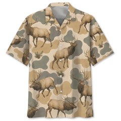 Elk Camouflage Hawaiian Shirt