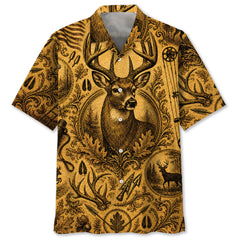Whitetail Deer Hunting Legend Vintage Art Hawaiian Shirt