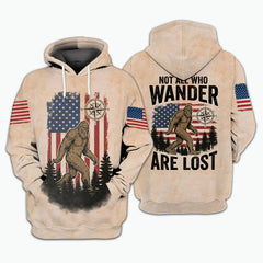 Vintage Bigfoot Not All Who Wander Are Lost All Over Print Shirt