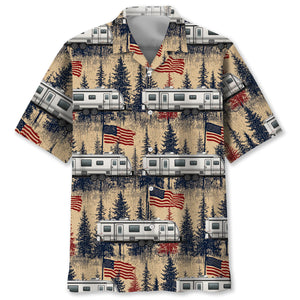 America Fifth-Wheel Trailer Hawaiian Shirt