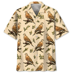 Vintage Wild Dove Pattern Hawaiian Shirt