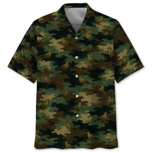 Mourning Dove Camouflage Millitary Hawaiian Shirt
