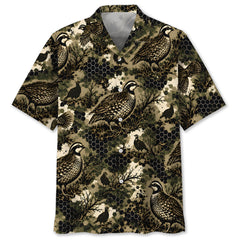 Tactical Hexagonal Quail Hunting Camo Hawaiian Shirt