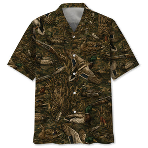 Vintage Duck Hunter Camo Hawaiian Shirt
