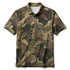 Quail Camouflage Graphic Pattern Men Polo Shirt