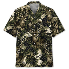 Tactical Hexagonal Deer Hunting Camo Hawaiian Shirt