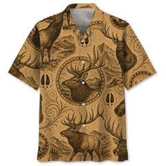Elk Hunting Vintage Artwork Hawaiian Shirt
