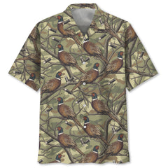 Pheasant Camouflage Graphic Pattern Hawaiian Shirt