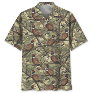Pheasant Camouflage Graphic Pattern Hawaiian Shirt