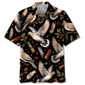 Dove Hunting Retro Black Hawaiian Shirt