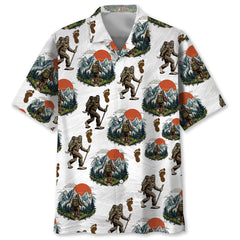 Bigfoot Hiking Hawaiian Shirt