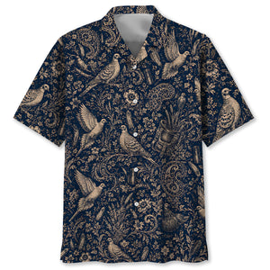 Midnight Dove Hunting Paisley Hawaiian Shirt