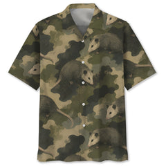 Opossum Camouflage Graphic Pattern Hawaiian Shirt