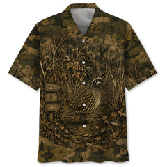 Quail Camouflage Dark Hawaiian Shirt