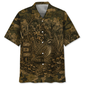 Quail Camouflage Dark Hawaiian Shirt