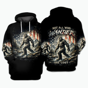 Not All Who Wander Are Lost Bigfoot Hiking All Over Print Shirt