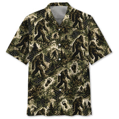 Tactical Hexagonal Bigfoot Camo Hawaiian Shirt