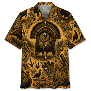 Turkey Hunting Legend Vintage Art Hawaiian Shirt