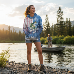 Largemouth Bass American Flag All Over Print Shirt