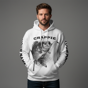 Custom Name Crappie Fish Gray All Over Print Shirt