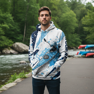 Custom Name Kayaking Blue All Over Print Shirt