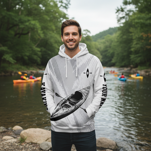 Custom Name Kayaking Black And White All Over Print Shirt