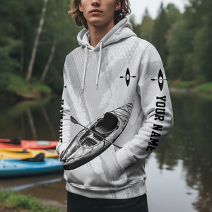Custom Name Kayaking Black And White All Over Print Shirt